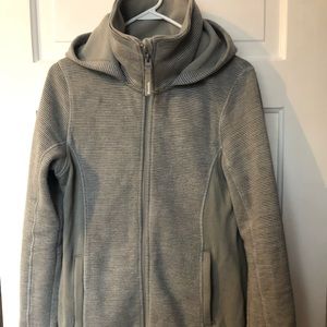 Hooded high neck sweatshirt/coat